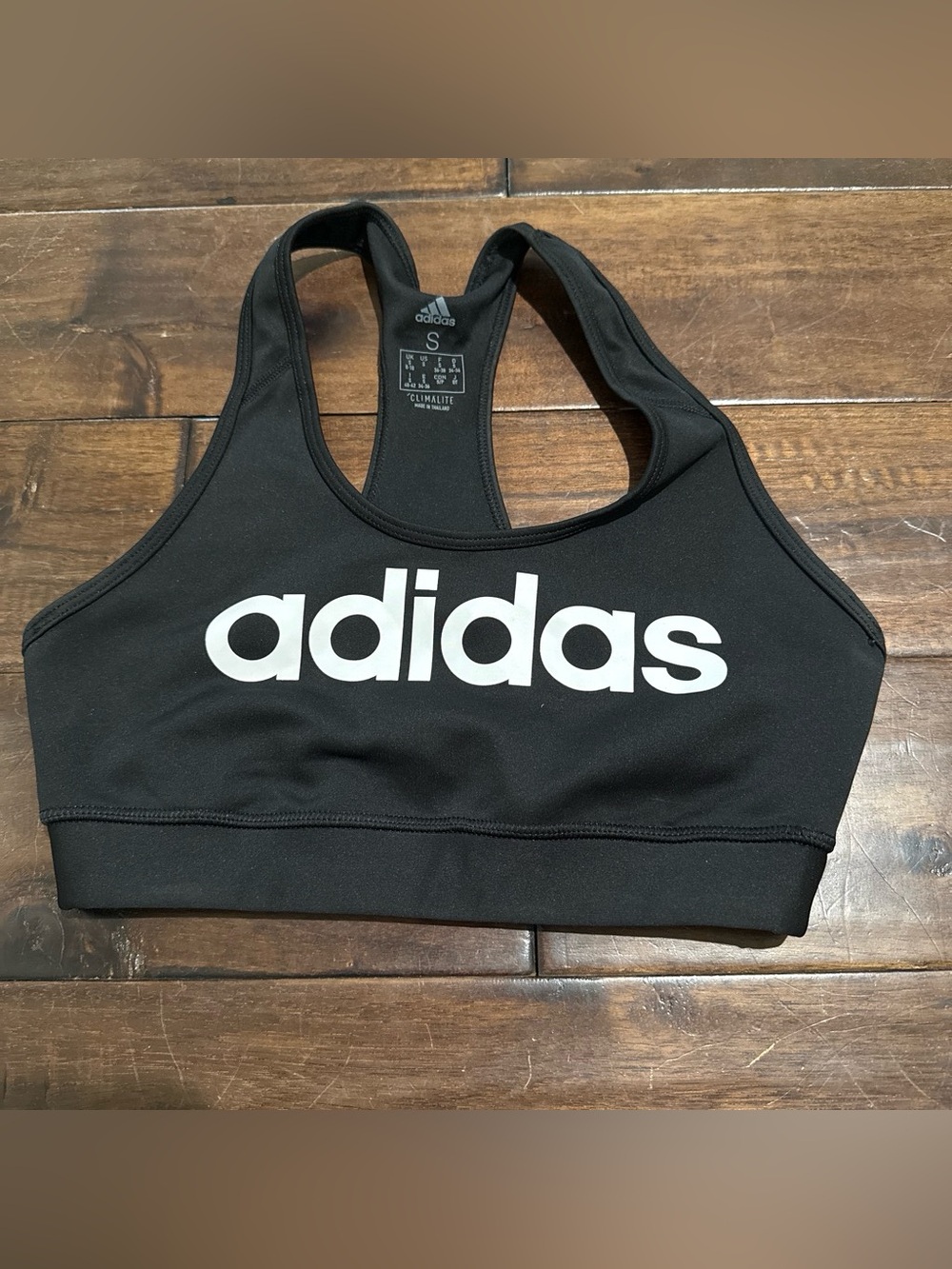 adidas Black Bikini Top with White Logo